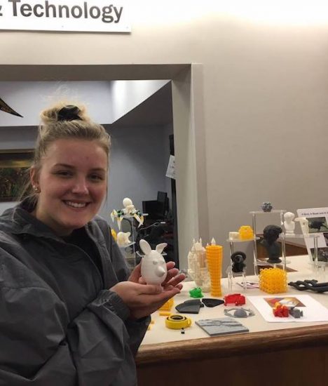 Anna Crabill and her 3D design "Easter Chick"