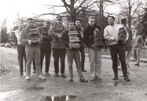 image of students moving books 1961