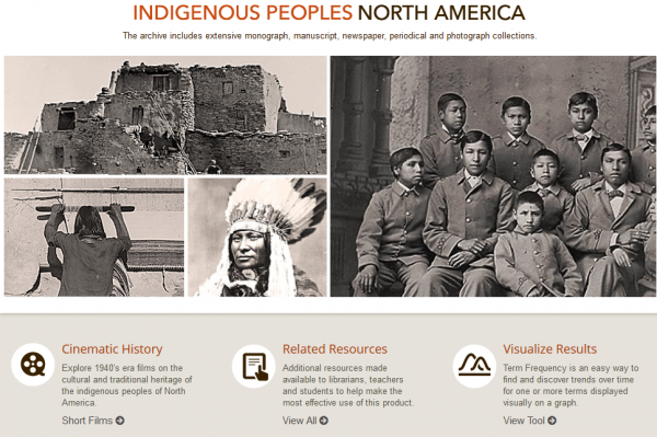 Screenshot of main screen for Indigenous Peoples of North America database